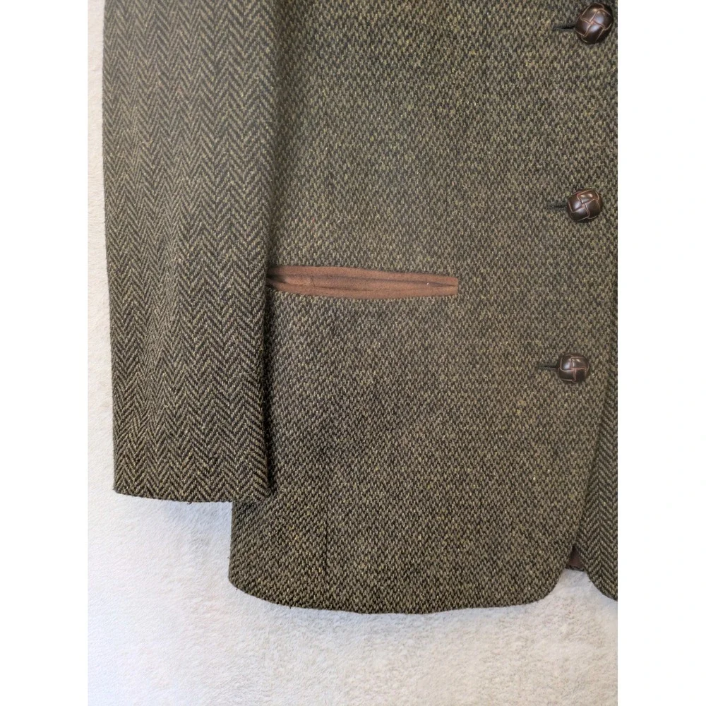 The Limited Blazer Men's M Brown Herringbone Wool Blend Faux